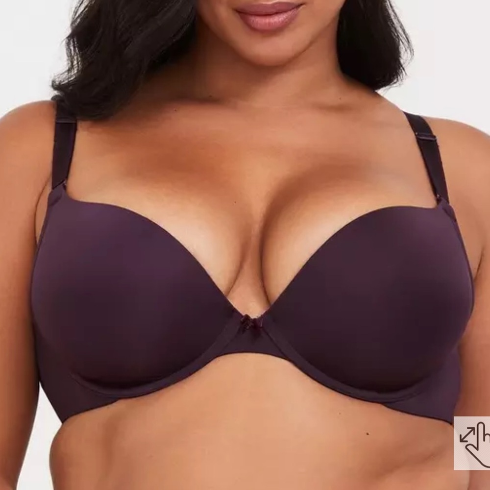 Torrid Purple Push-Up Plunge 360° Back Smoothing Bra, 40D, EUC